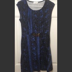 Love Crazy Blue Snake Print Dress SZ L